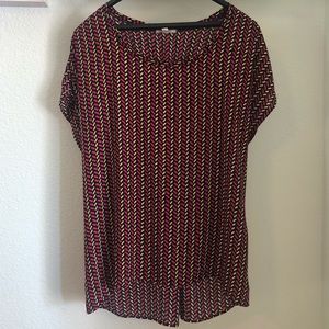 Pleione High Low Print Blouse